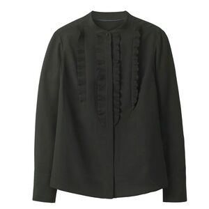 Boden Macie Women’s Black Button Down Blouse L/S Ruffles NWT Sz 14